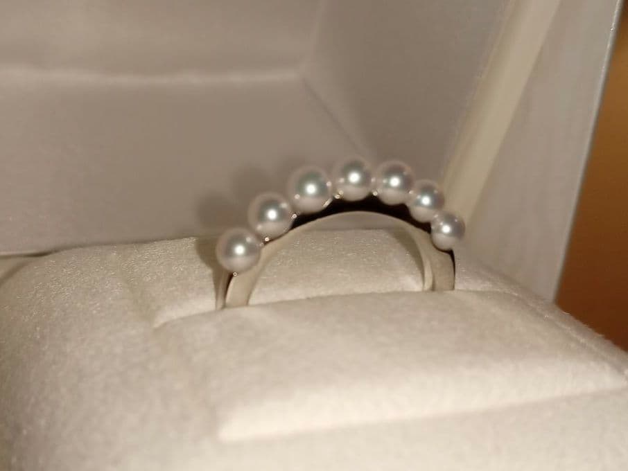 MIKIMOTO ミキモト アコヤ真珠 ベビーパール リング K18WG 15号