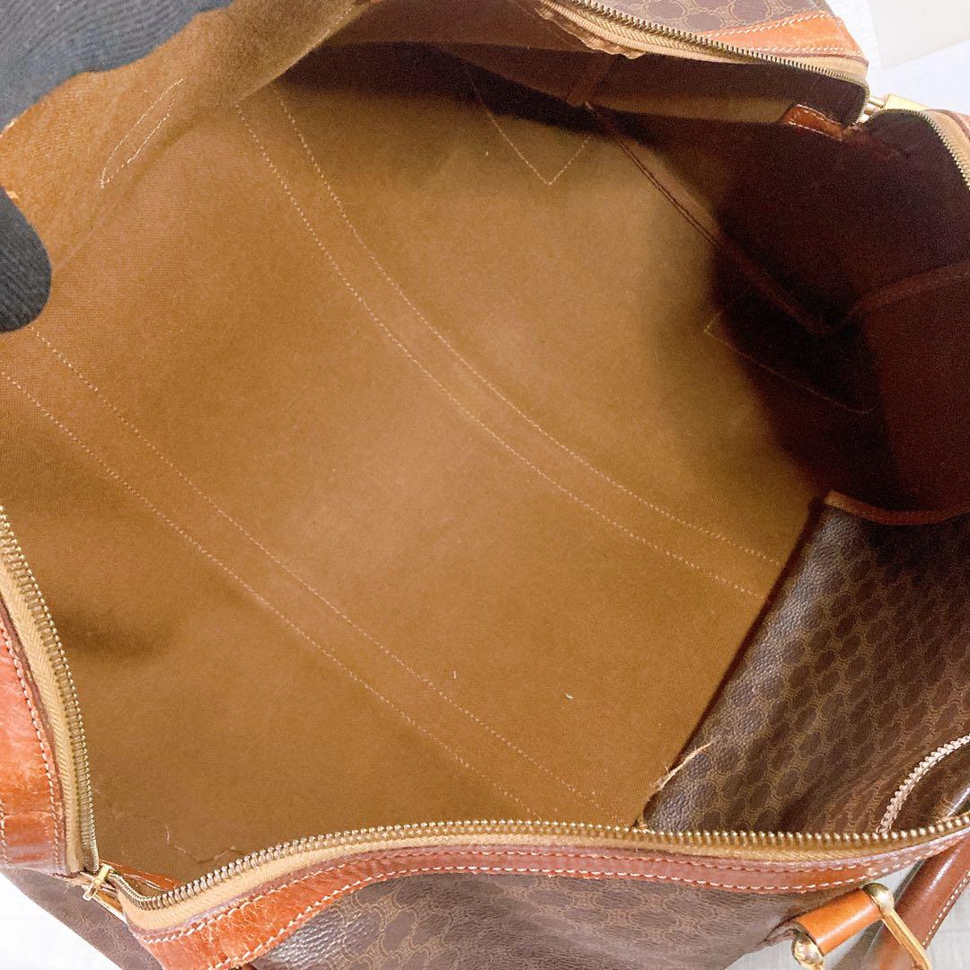 444 セリーヌ　ボストンバッグ　マカダム　ハンドバッグ　ブラウン