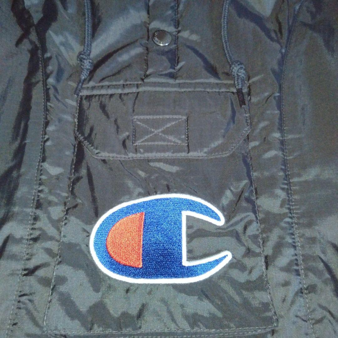 シ*き様 Supreme ×Championブラック ナイロン アノラック ジャ