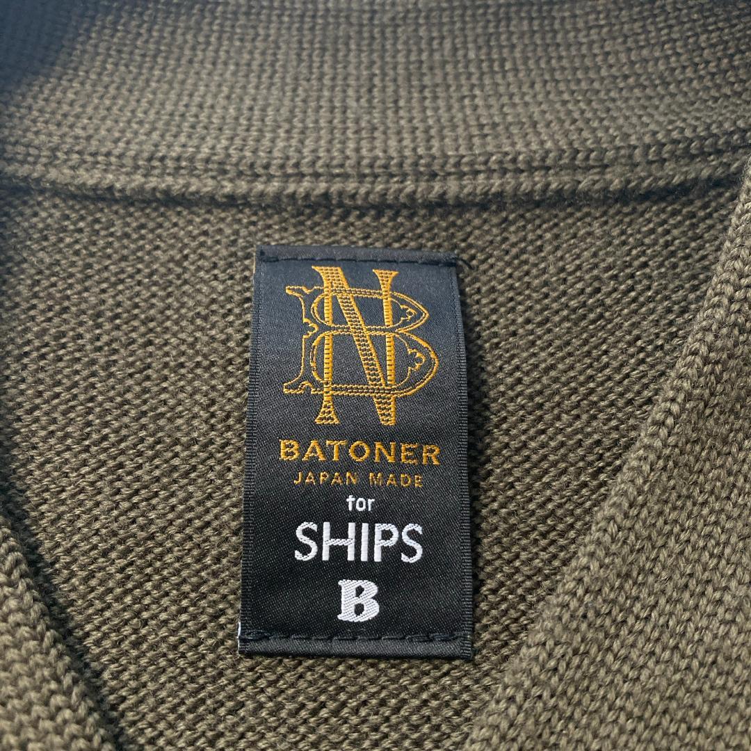 【コーキ】バトナー× SHIPS 別注 ウール100% カーキ ニット 2