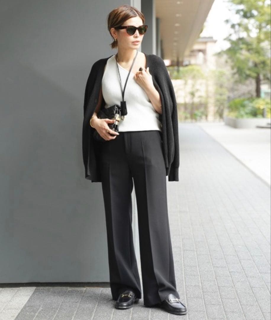 ドゥーズィエムクラス　エブリデイアイライク　シルク　コットンカーディガンＶネック