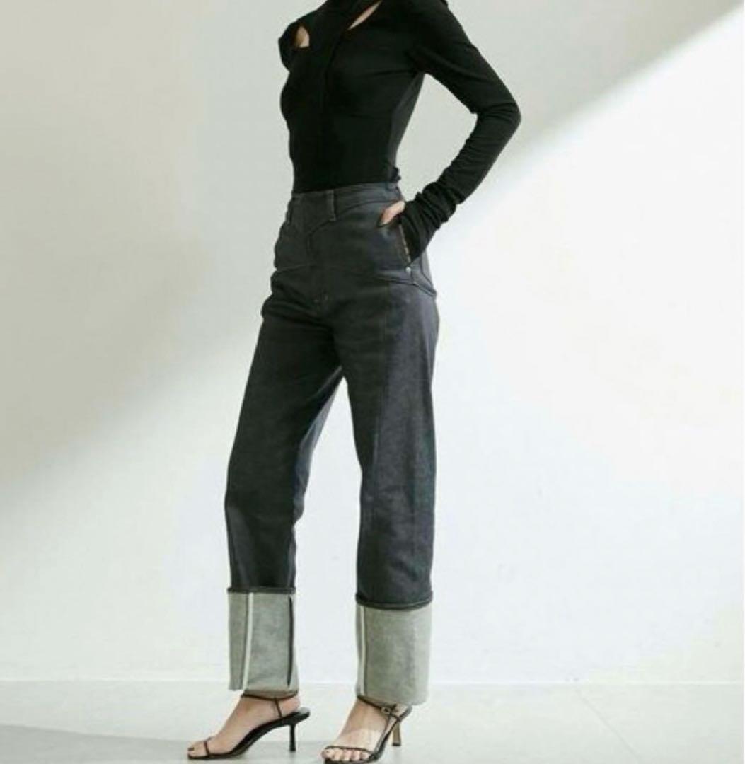 パンツ FETICO 12oz HIGH-RISE COATED JEANS 25AW