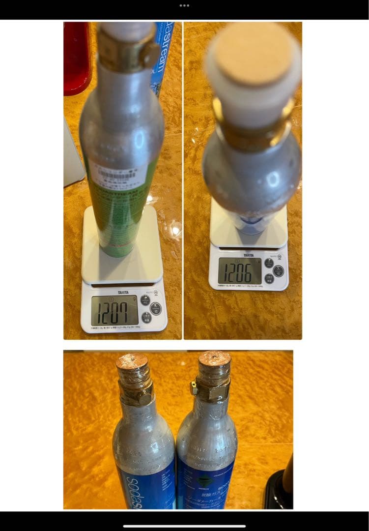 ソーダストリーム　ジェネシス(ホワイト) 満タンガスシリンダー2本、ボトル2本付