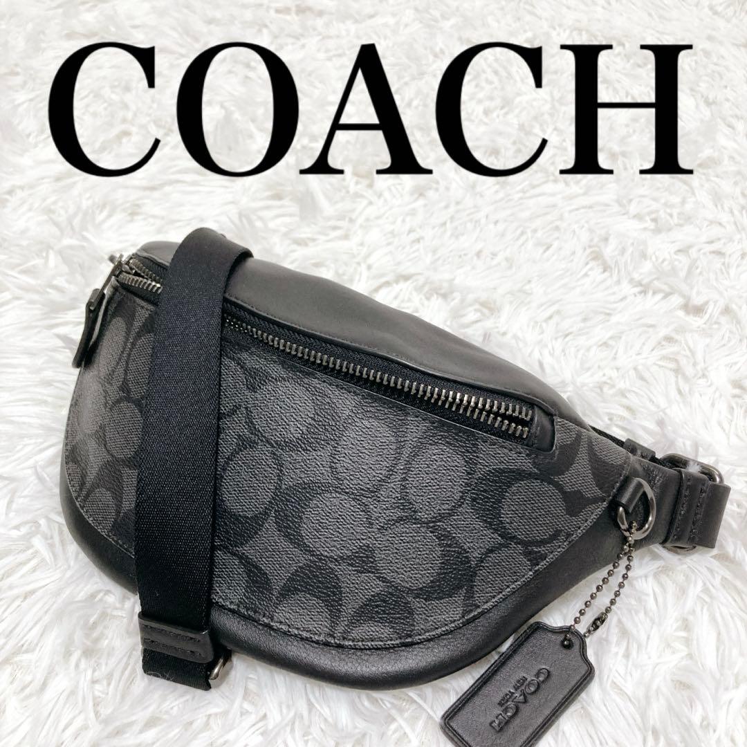 COACH コーチ シグネチャー PVC/レザー ウエストバッグ F84711