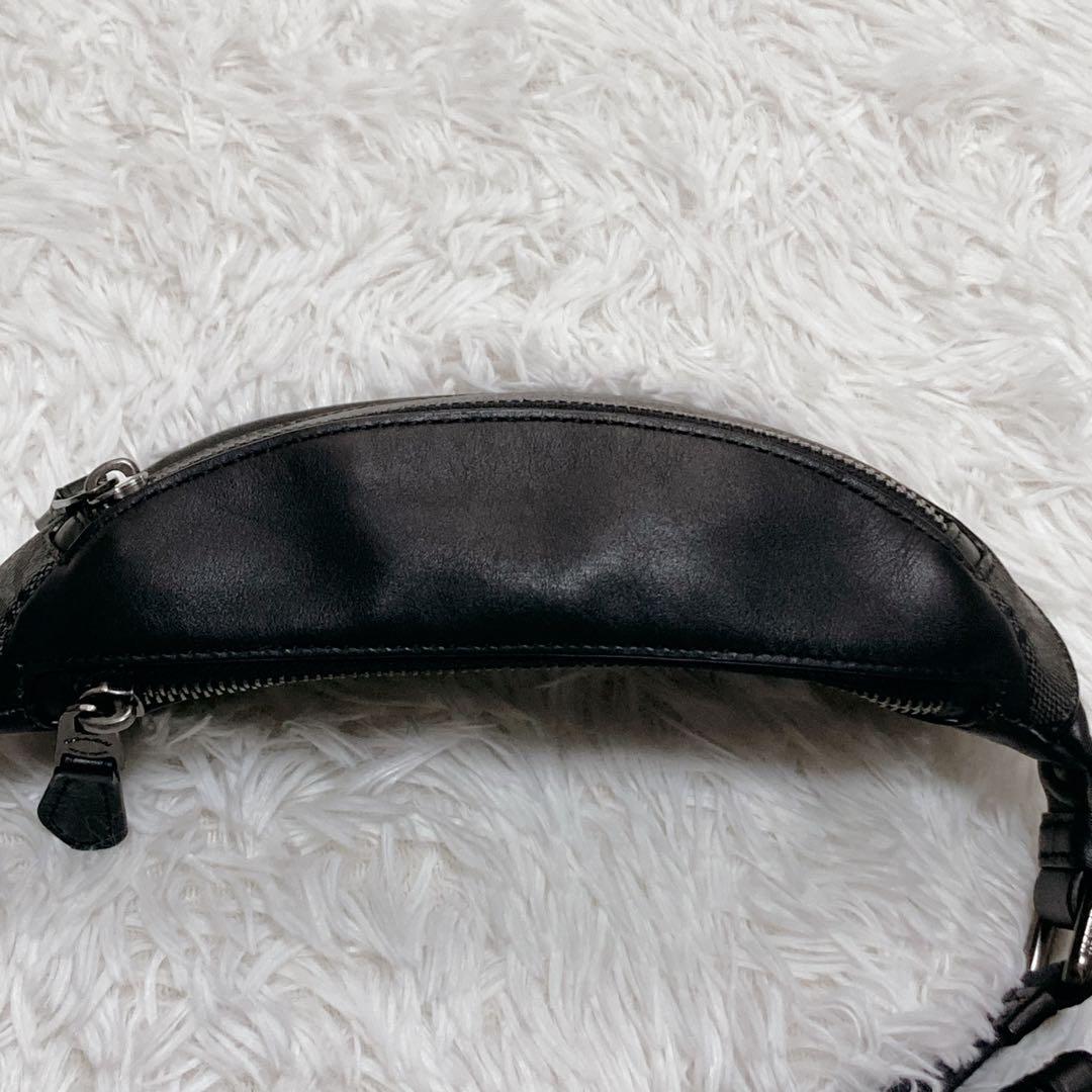 COACH コーチ シグネチャー PVC/レザー ウエストバッグ F84711