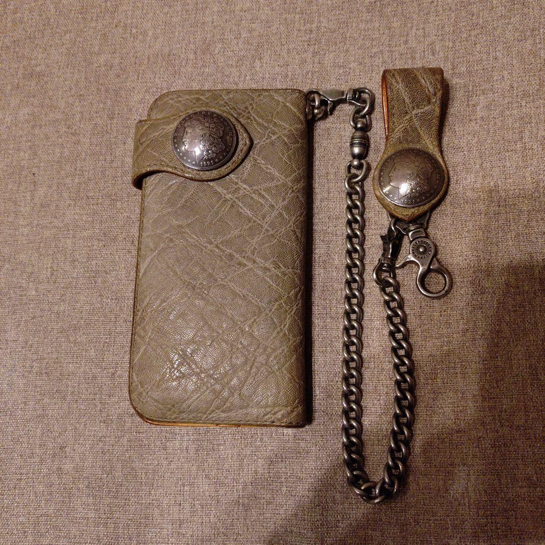 FUNNY 長財布 ウォレットチェーン 象革