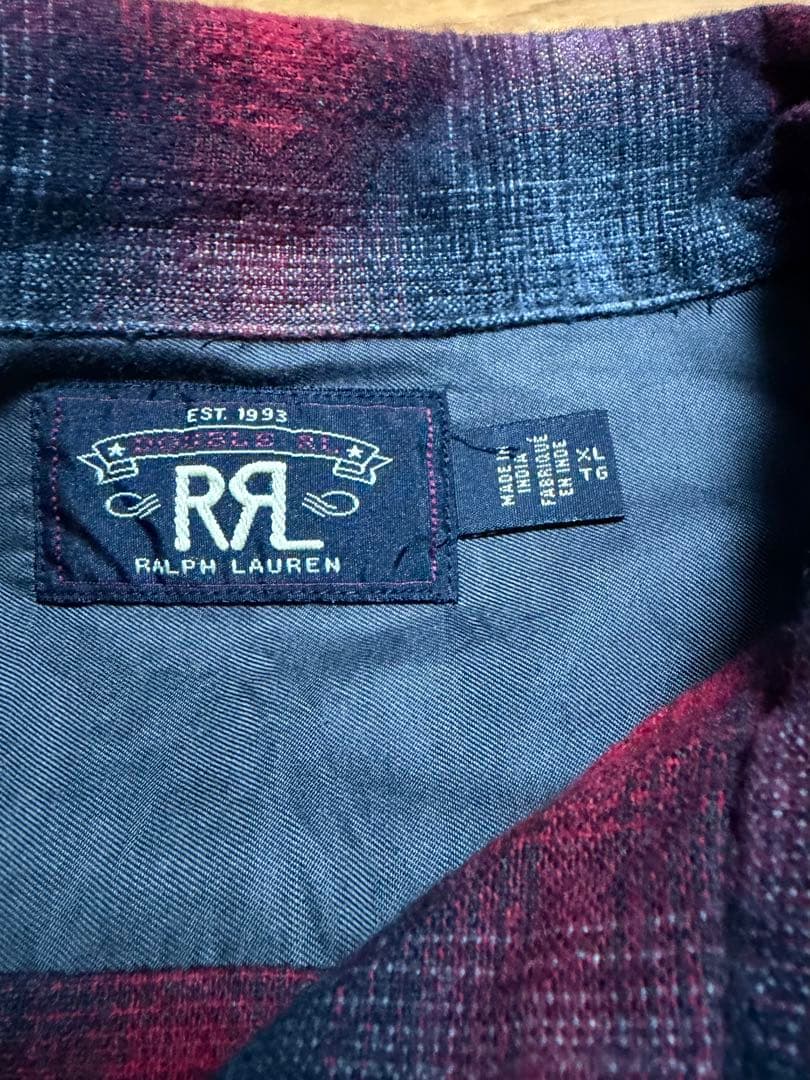 RRL オンブレチェックシャツ XL