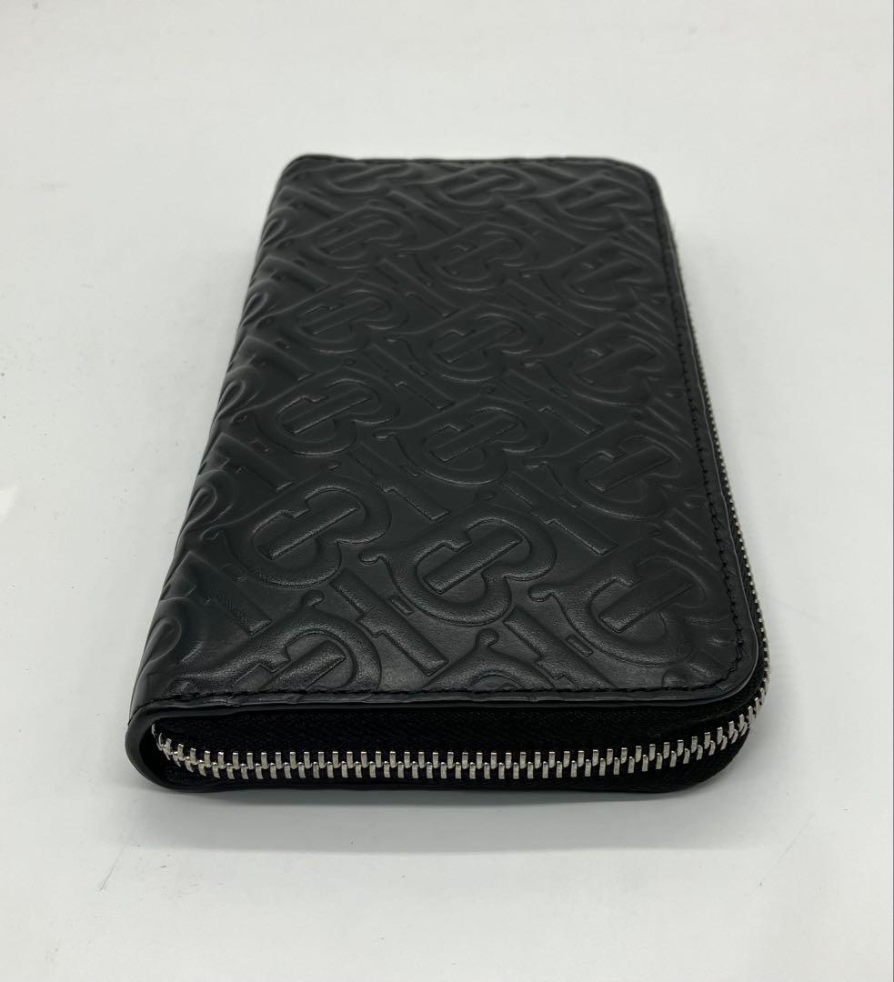 ⭐️ 極美品 バーバリー エンボス ラウンドファスナー 長財布 ブラック 鑑定済
