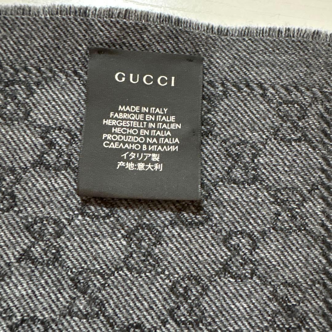 GUCCI グレー GGパターン マフラー