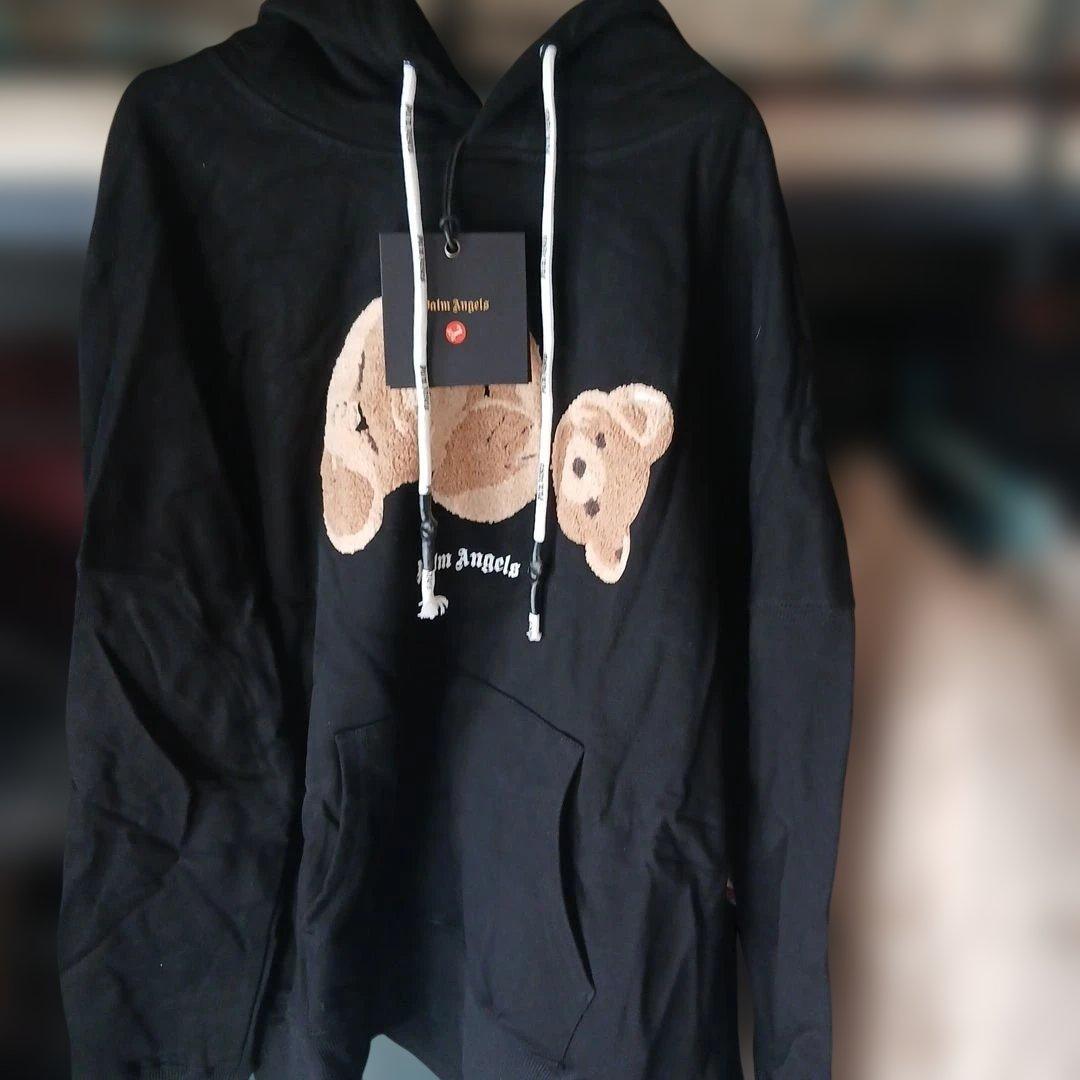 palm Angels クマ刺繍 フード付きパーカー