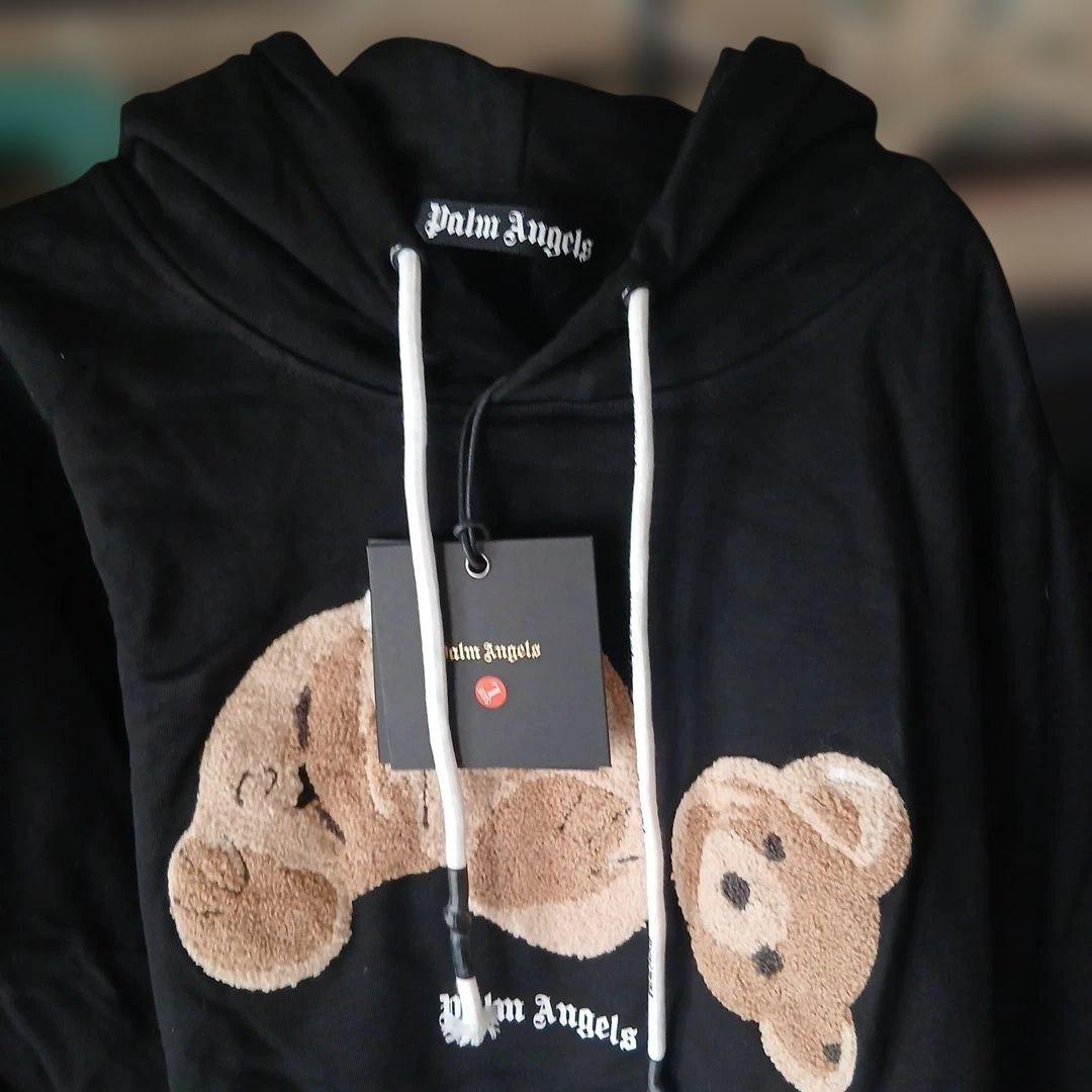 palm Angels クマ刺繍 フード付きパーカー