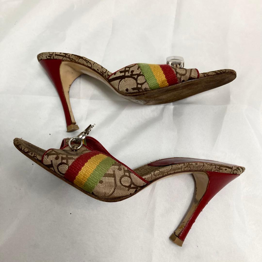 希少 ディオール ミュール サンダル トロッター カデナ 南京錠 23cm 金具