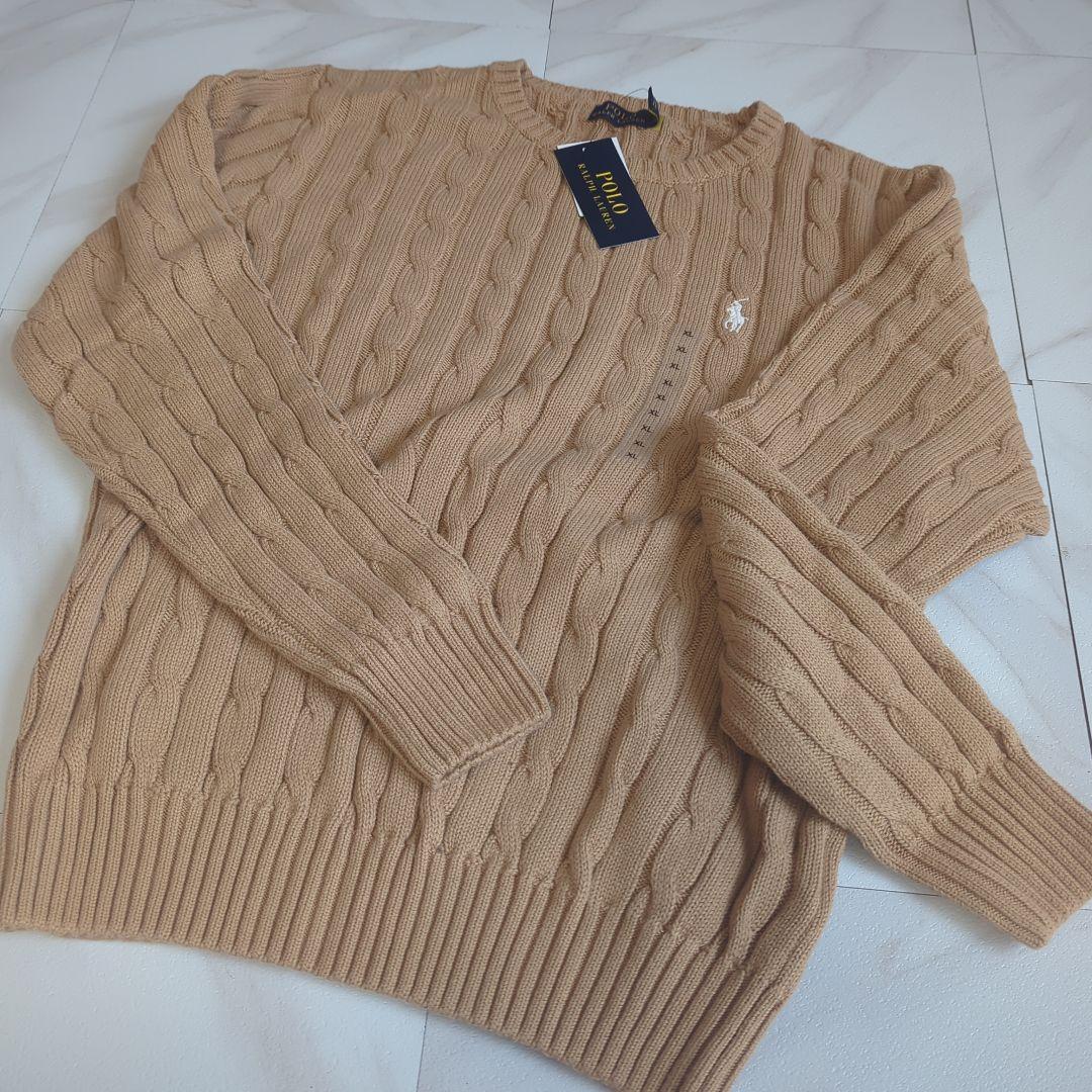 Polo Ralph Lauren ケーブルニットセーター XL ベージュ