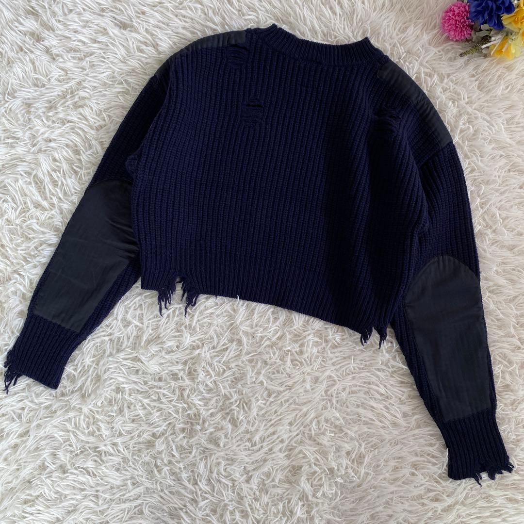 ぽんずRHODOLIRION ロドリリオン　ダメージニット　ツイルニット