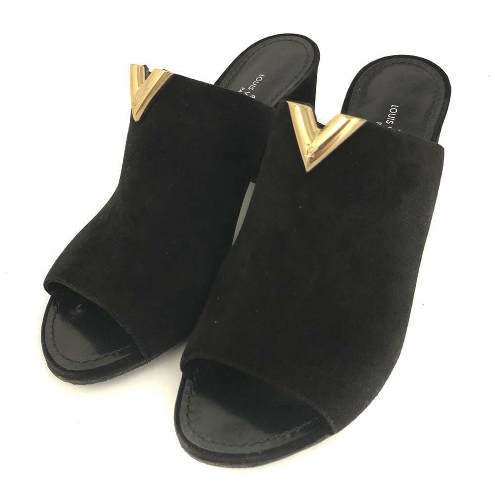 お買い得 美品 ルイヴィトン エッセンシャルV スエード オープントゥ サンダル