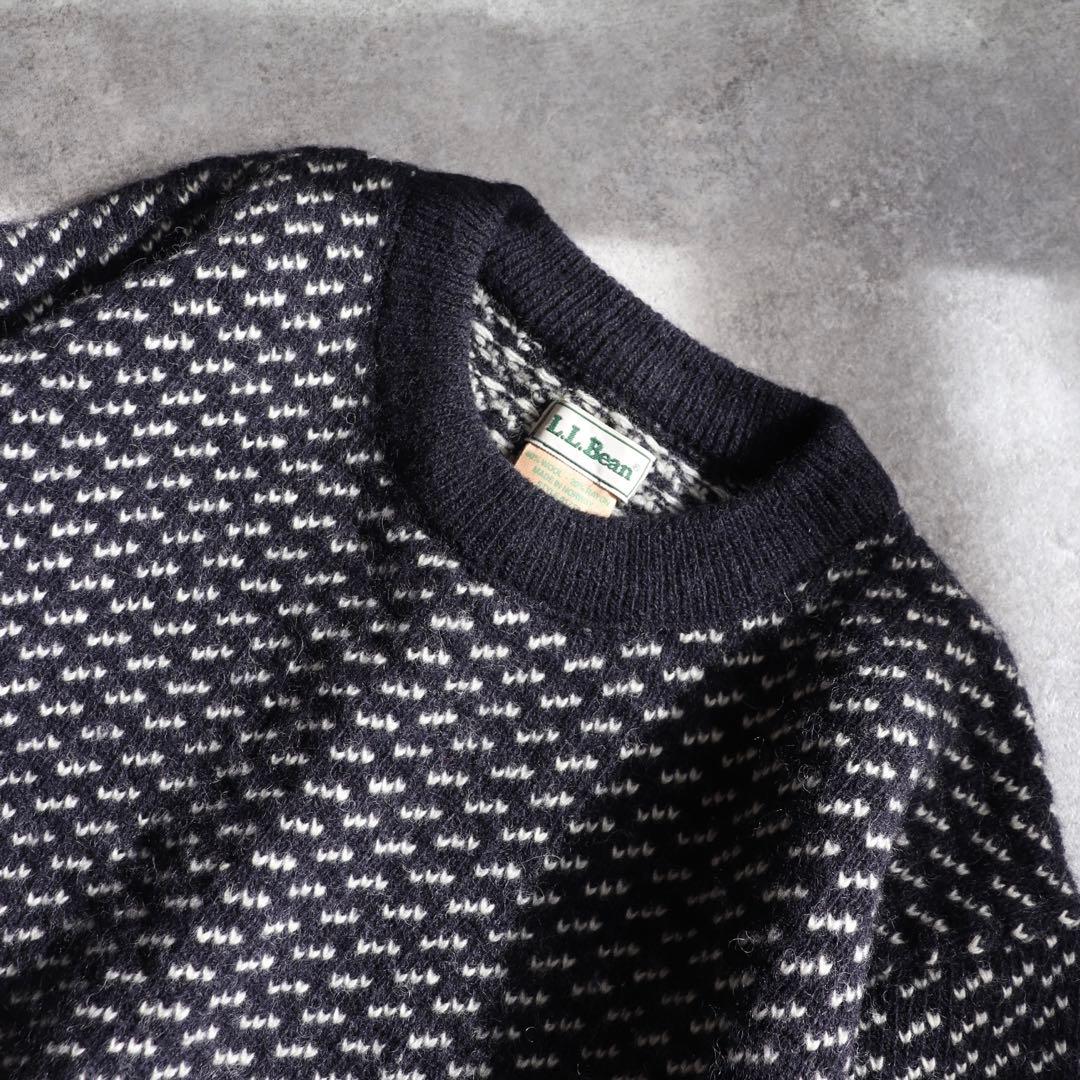 80s L.L. Bean エルエルビーン バーズアイ ニット ヴィンテージ L