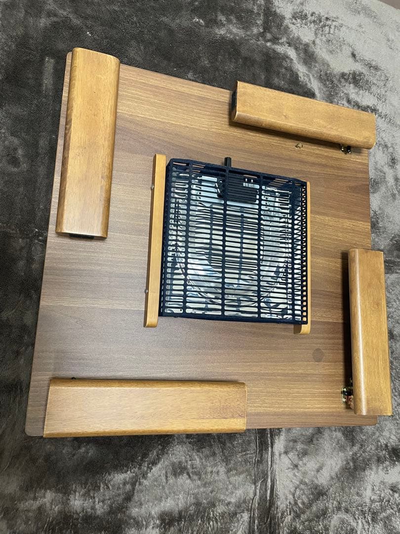 木製ブラウンこたつ 電源コード付き　掛け布団　敷きマット付き