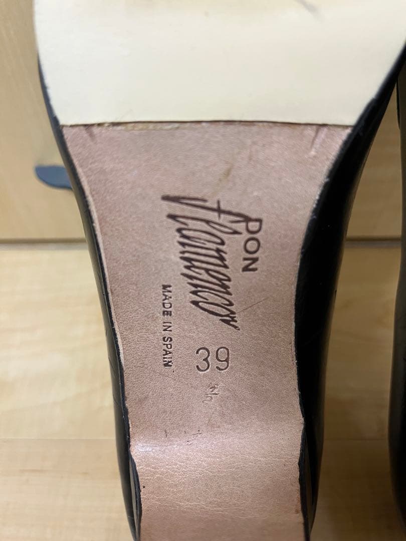 黒革 フラメンコシューズ ドンフラメンコ 39 ½サイズ