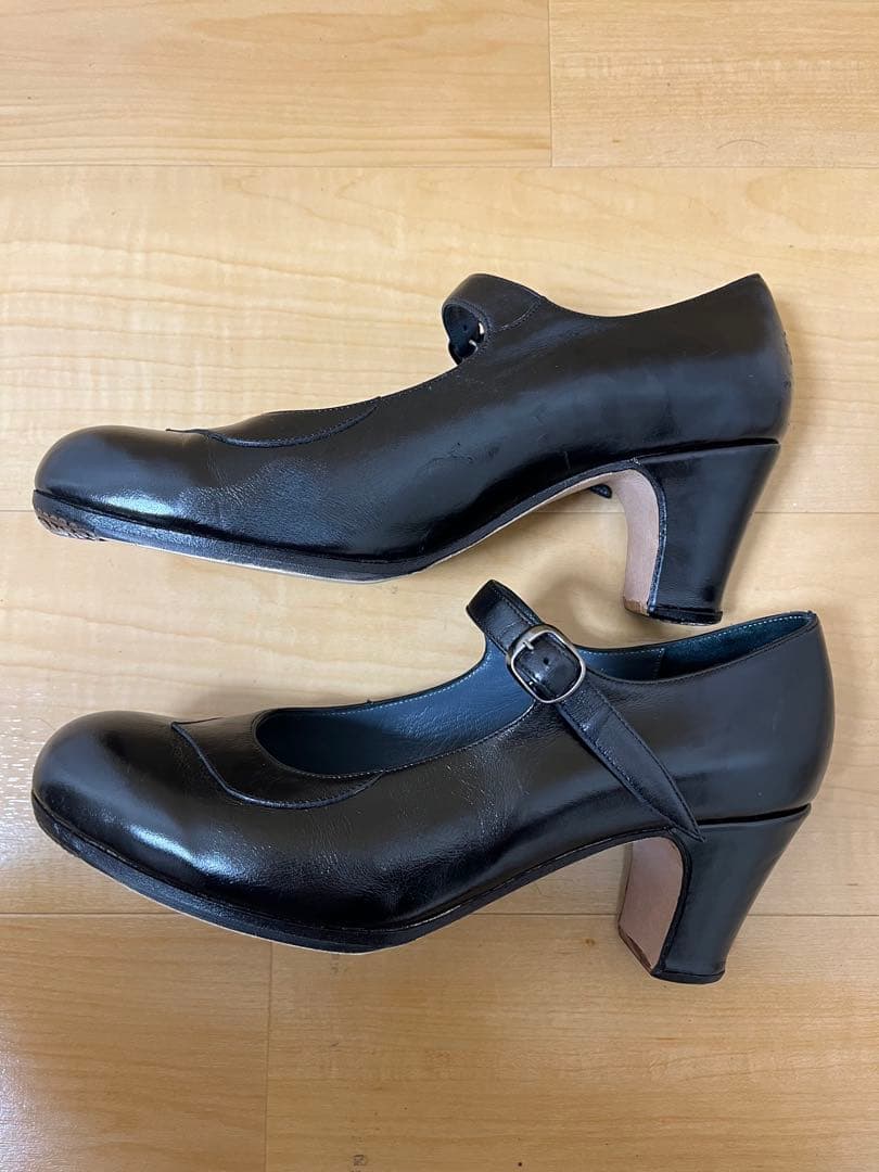 黒革 フラメンコシューズ ドンフラメンコ 39 ½サイズ