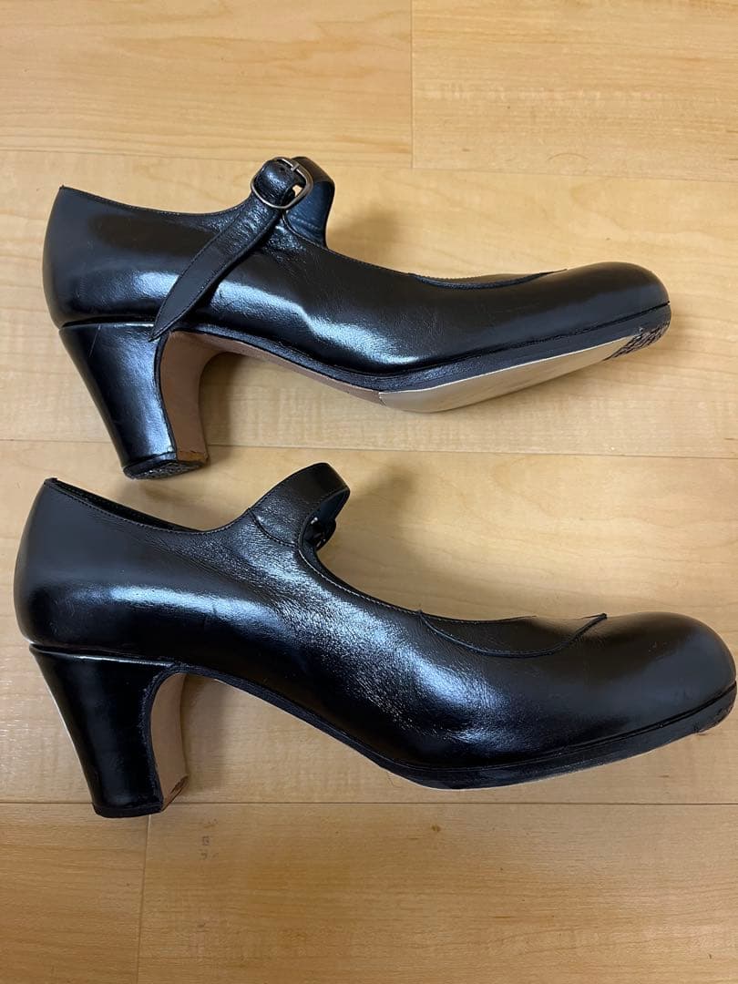 黒革 フラメンコシューズ ドンフラメンコ 39 ½サイズ
