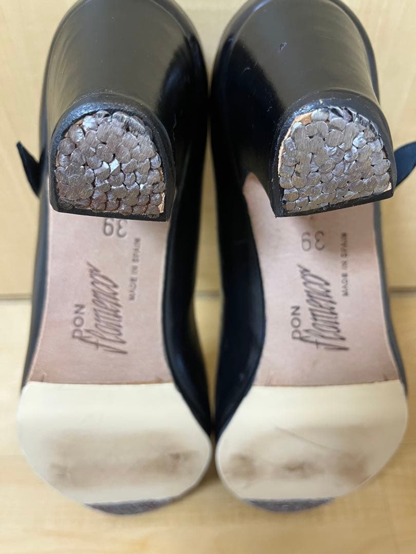 黒革 フラメンコシューズ ドンフラメンコ 39 ½サイズ