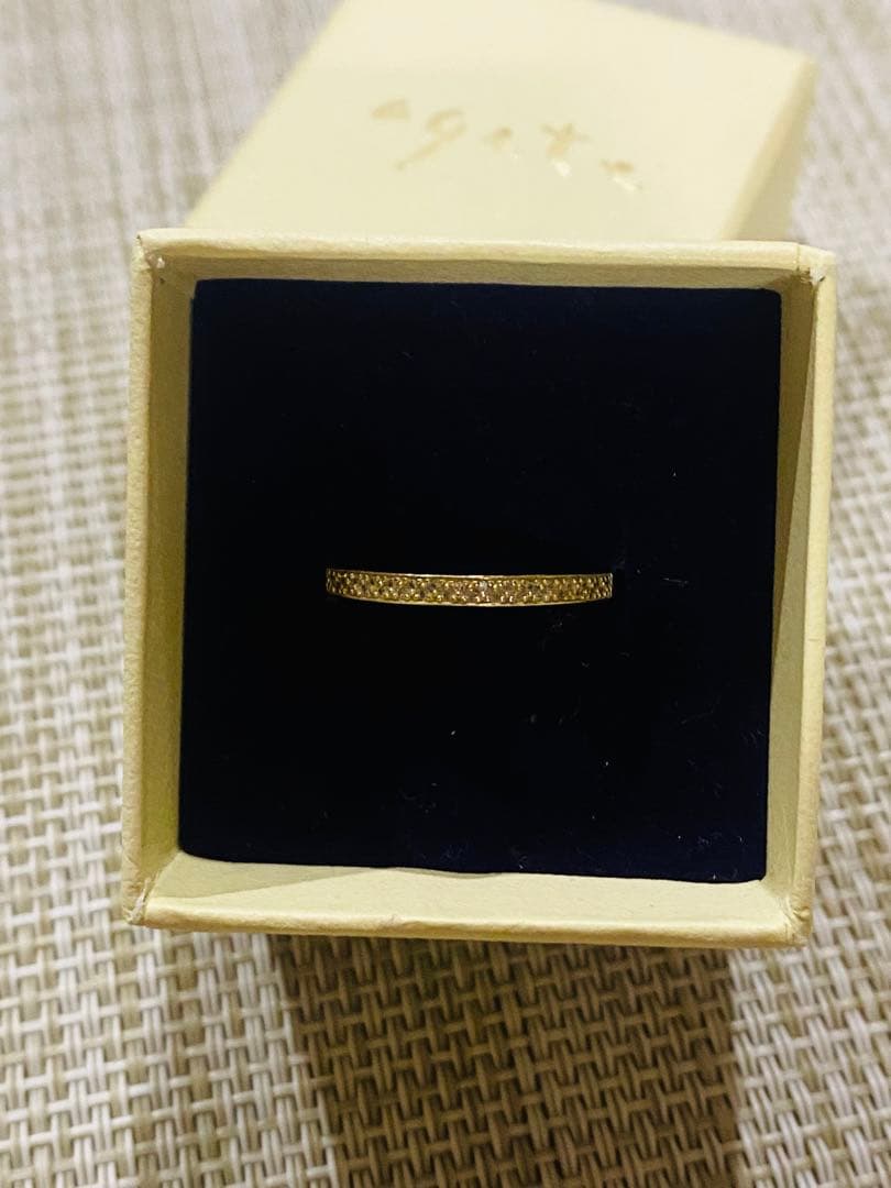 agete ハーフエタニティリング 14号 K18 ゴールド アガット