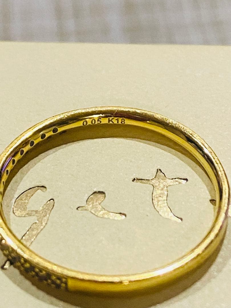 agete ハーフエタニティリング 14号 K18 ゴールド アガット