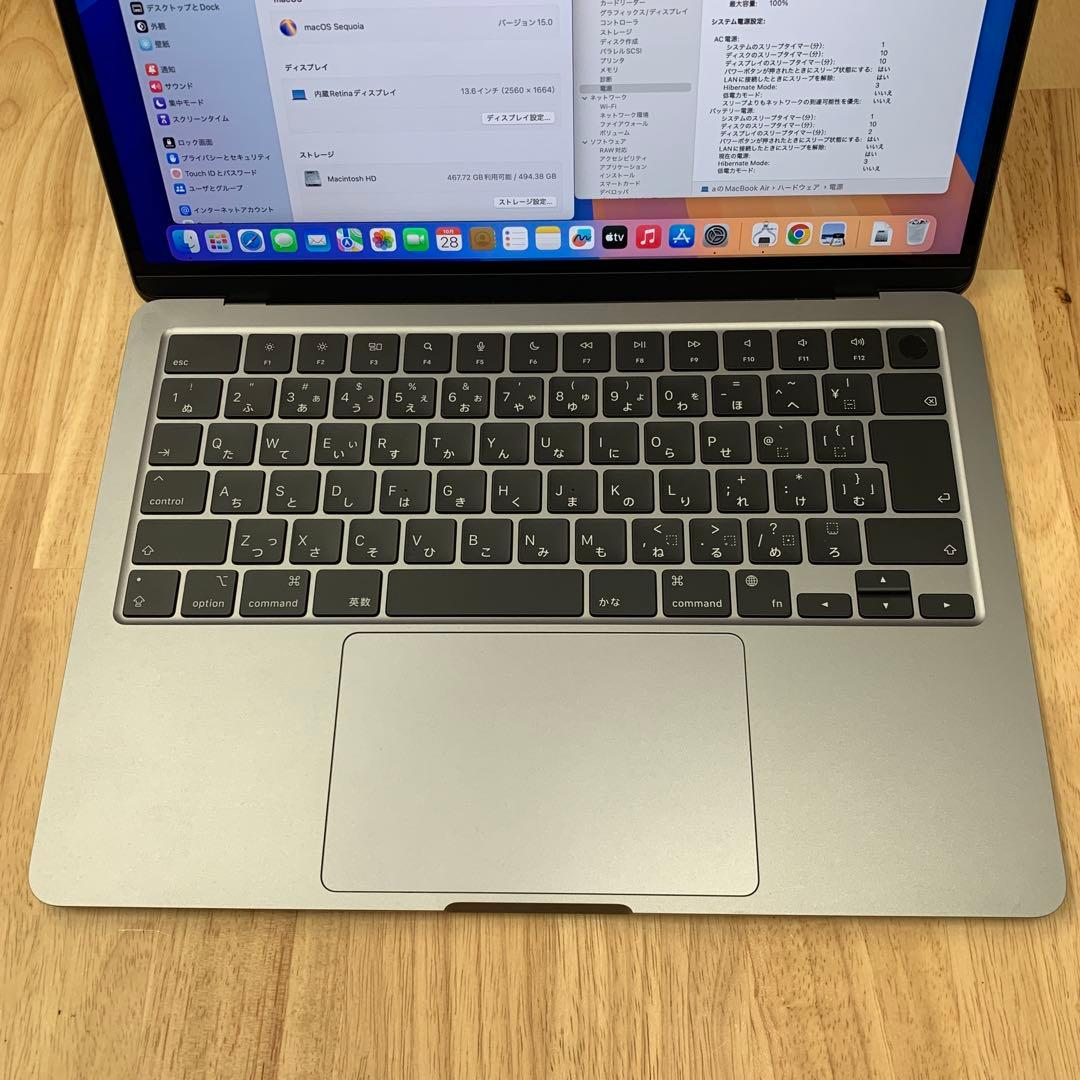 新品同様 MacBook Air 13.6インチ M3 スペースグレー 2024