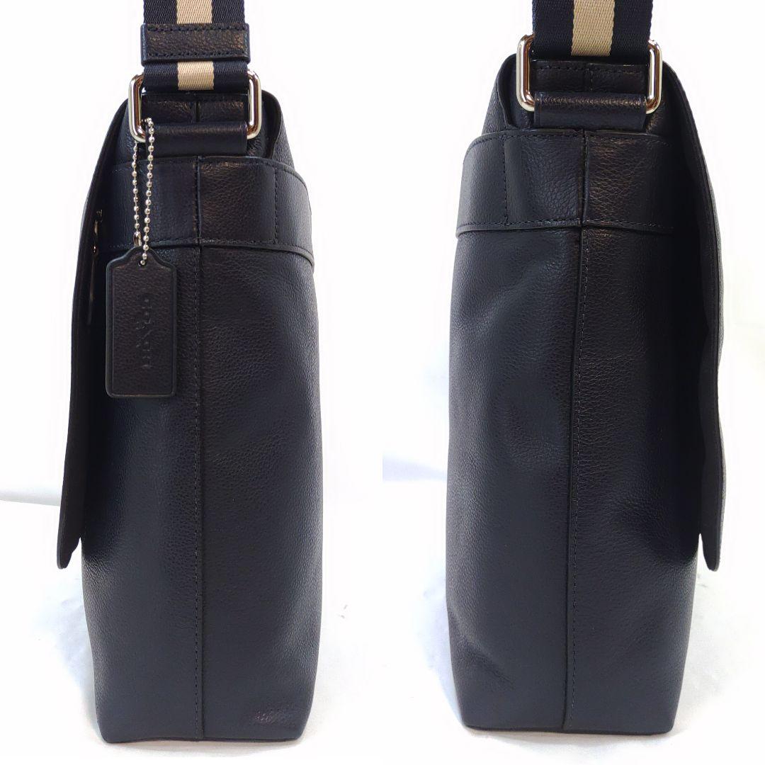 【未使用級】コーチ チャールズ メッセンジャーバッグ レザー 紺 ヘリテージ