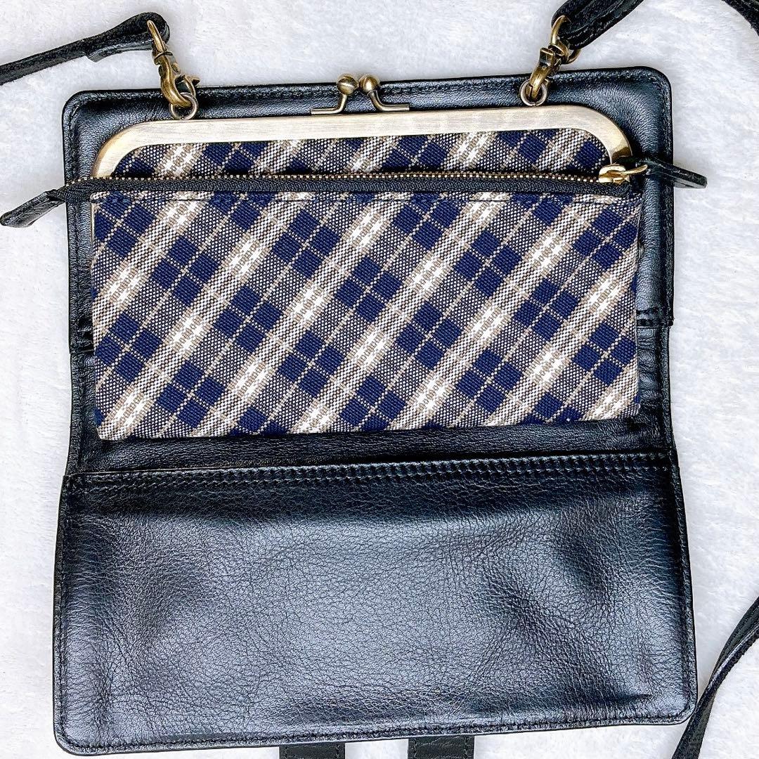 ✨美品✨バーバリーブルーレーベル ショルダーウォレット チェック ホースロゴ