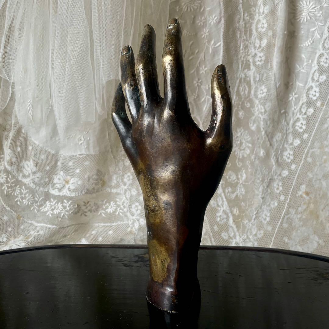 【希少】ブロンズハンドオブジェ　等身大　フランスアンティーク　店舗什器ジュエリー