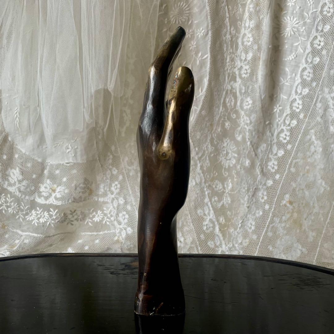 【希少】ブロンズハンドオブジェ　等身大　フランスアンティーク　店舗什器ジュエリー