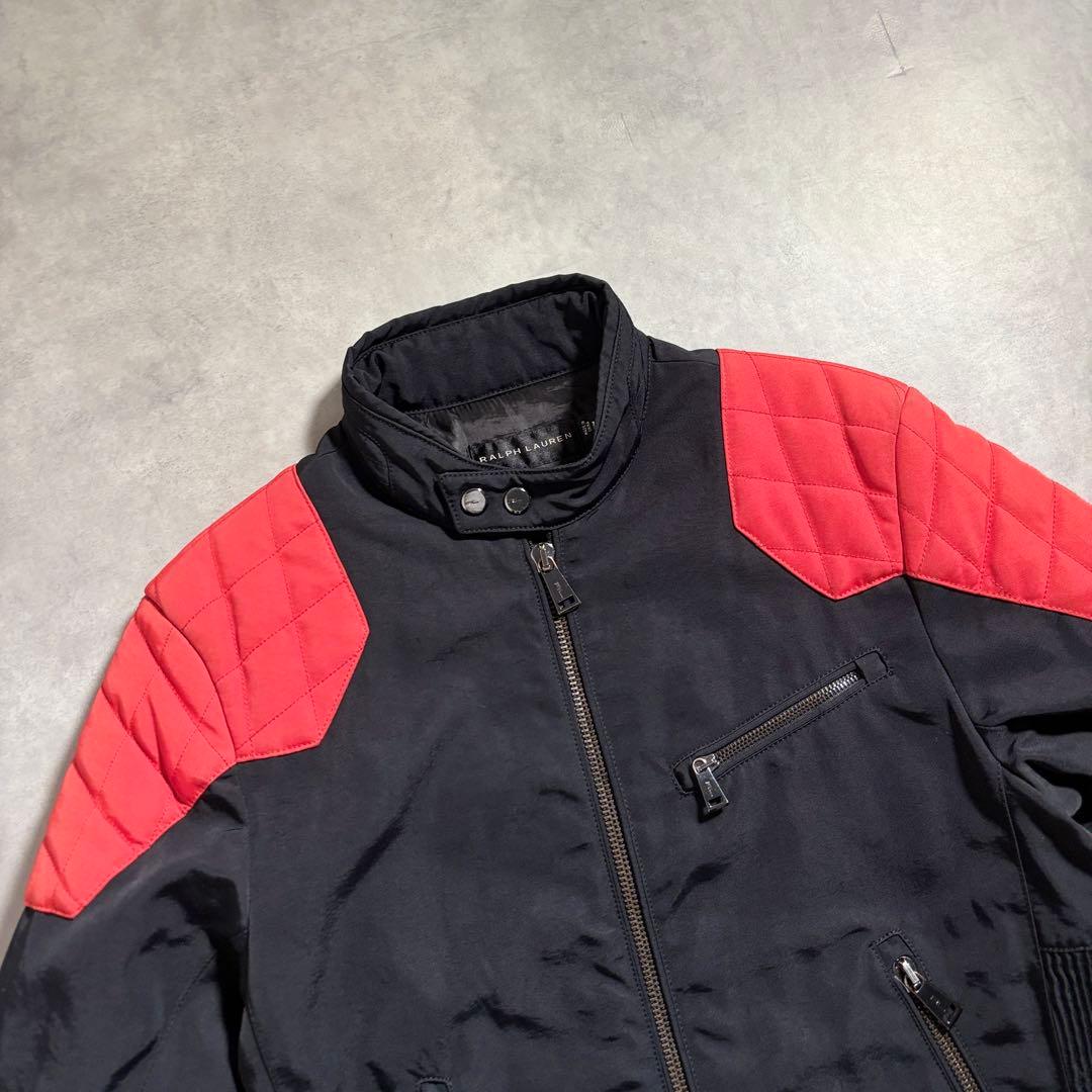 古着 00s ラルフローレン サンプル ライダース ジャケット 短丈 ブラック