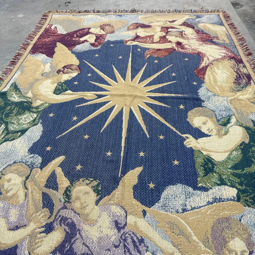 天使　エンジェル　マルチカバー　ソファーカバー　ヴィンテージラグ　185x125