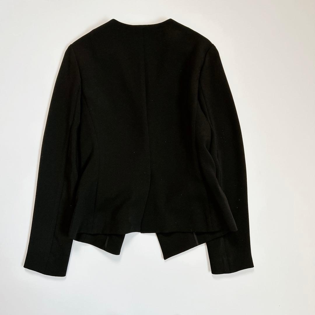 極美品♡theory ノーカラージャケット　テーパードパンツ　セットアップ　黒