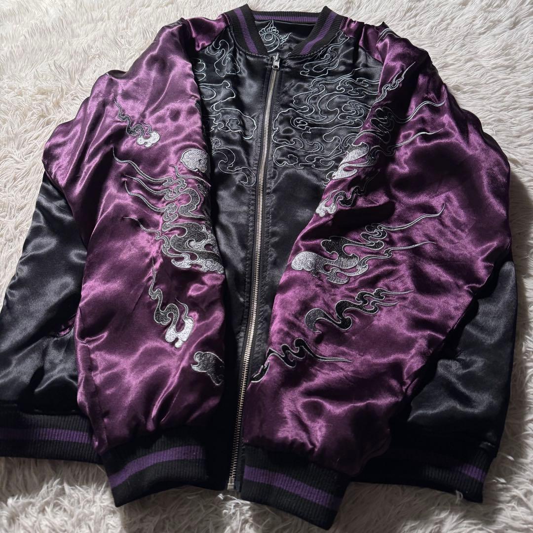 s*o様 未使用級/完売品✨絡繰魂 粋　スカジャン　リバーシブル　総刺繍　九尾狐