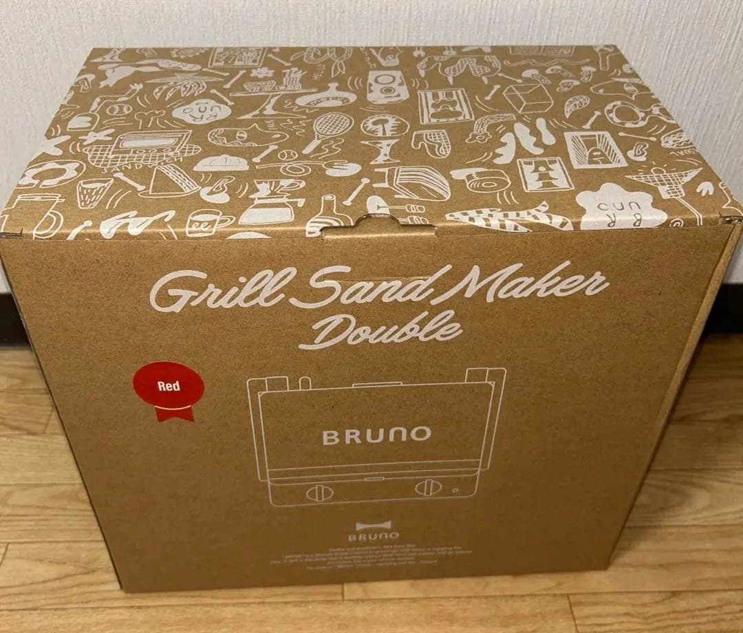 新品☆未使用　BRUNO グリルサンドメーカーダブル　レッド　ブルーノ