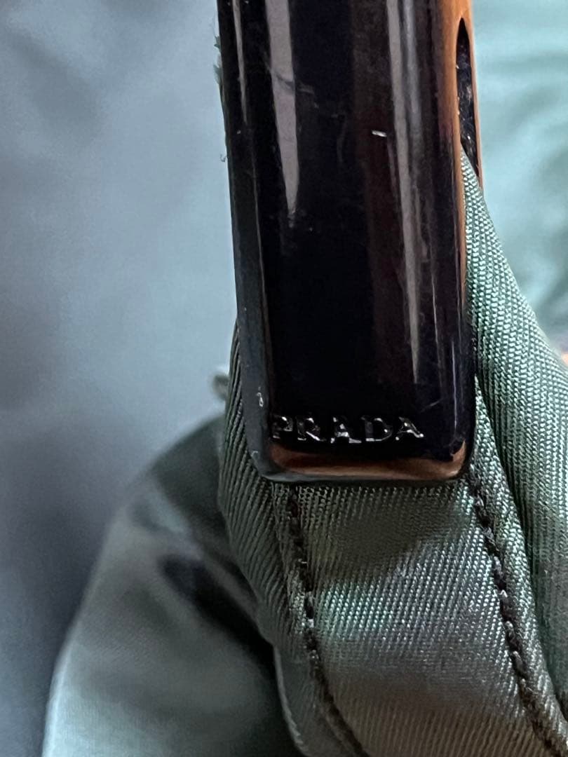 イタリア製　プラダ　テスート　ナイロン肩掛けバッグ　/緑　三角ロゴ　ハンドバッグ