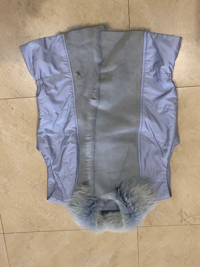 ERMANNO SCERVINOフェイクファー襟&ソフトスウェード&ナイロンジレ