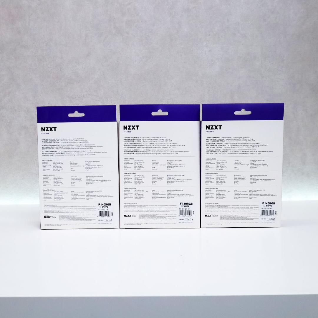 NZXT F140 RGB DUO WHITE 1個入×3個　㉙