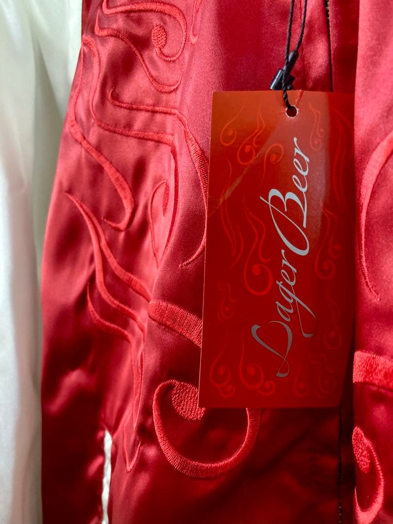 ◾️限定品 キリンビール スカジャン 赤×白 刺繍 豪華デザイン◾️ビンテージ風