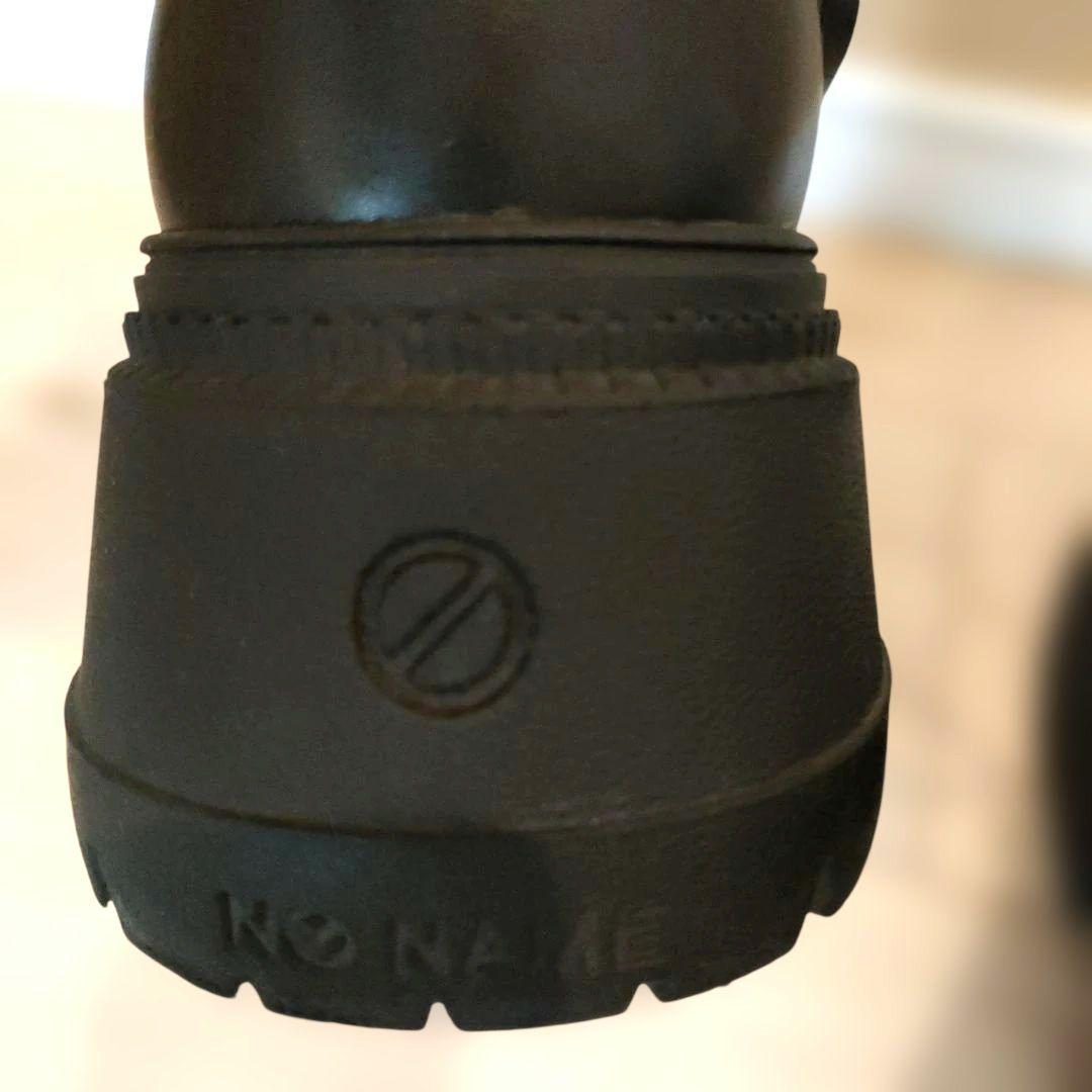 NO NAME レースアップ ブーツ サイドジップ 黒 40 ロゴ 厚底