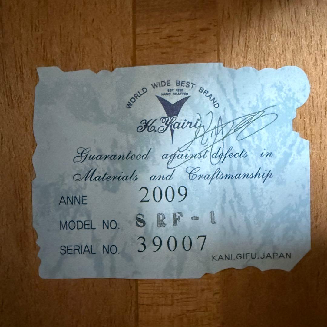 美品K.yairi ヤイリ　SRF-1 アコースティックギター　ハードケース付き