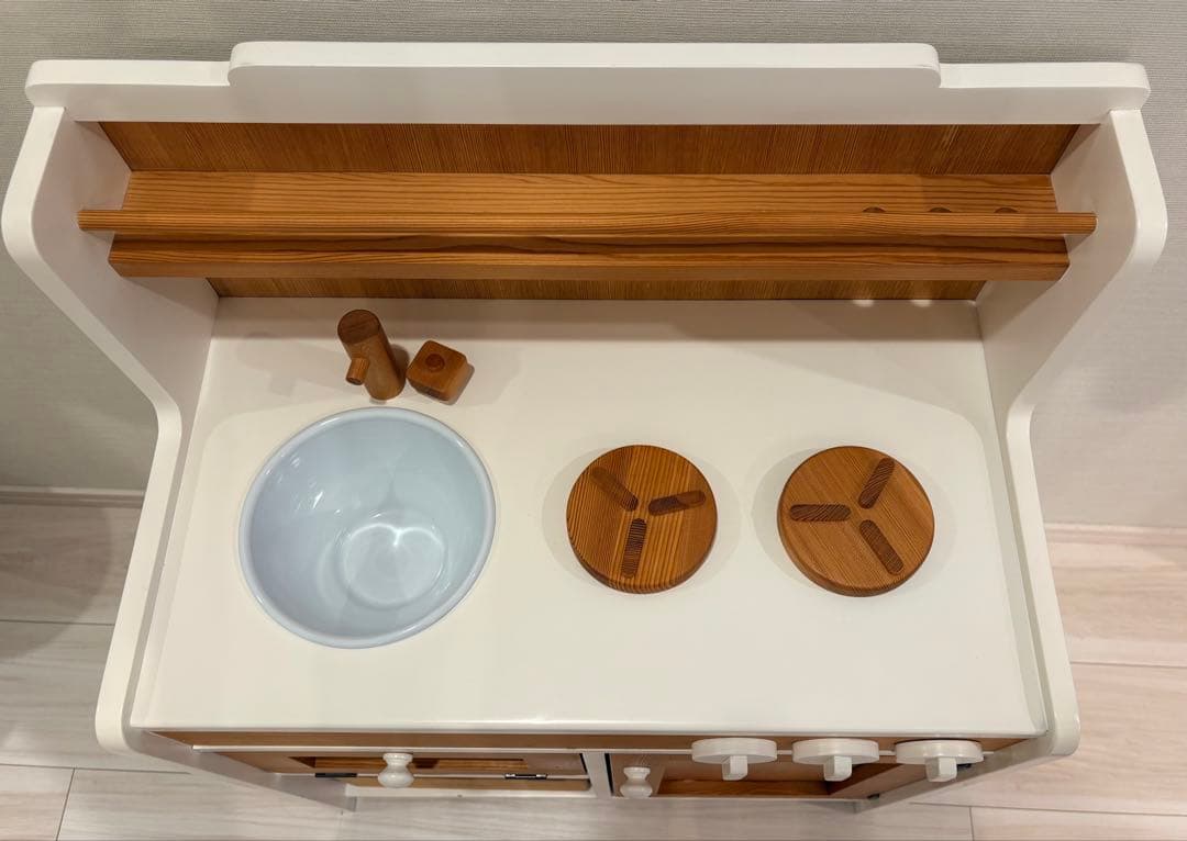 木製おままごとキッチン　ピエニコティ　モモナチュラル　ウッディプッディ付き