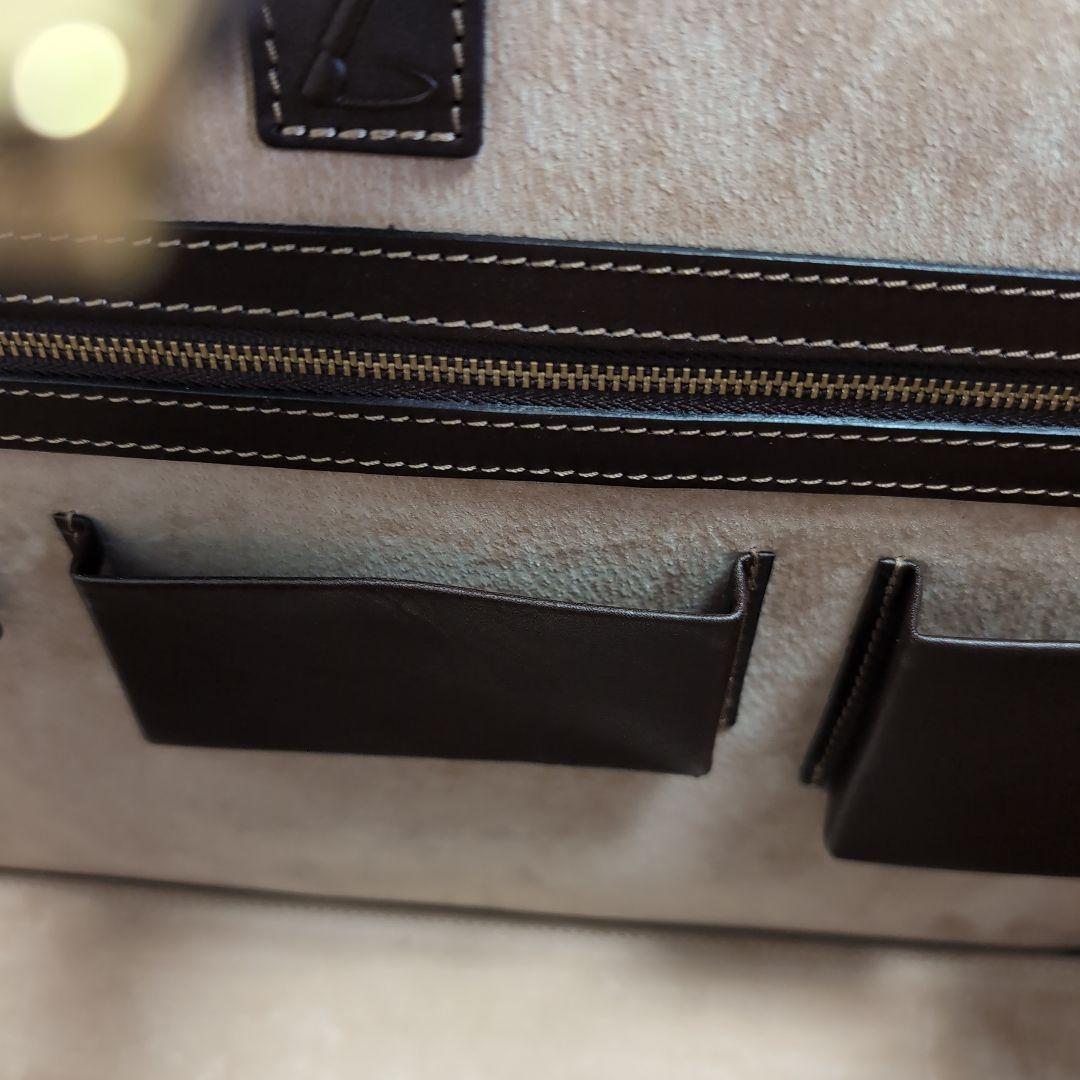 土屋鞄 スリムダレスバッグ ダークブラウン