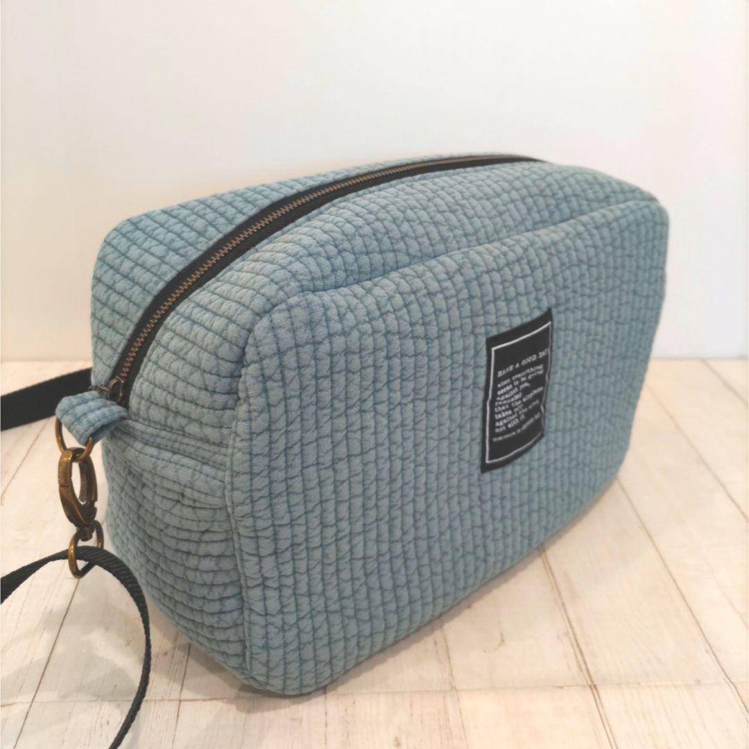 YONA様　スクエアショルダーバッグ　ヌビキルト(シルバーグレー、フォグブルー)