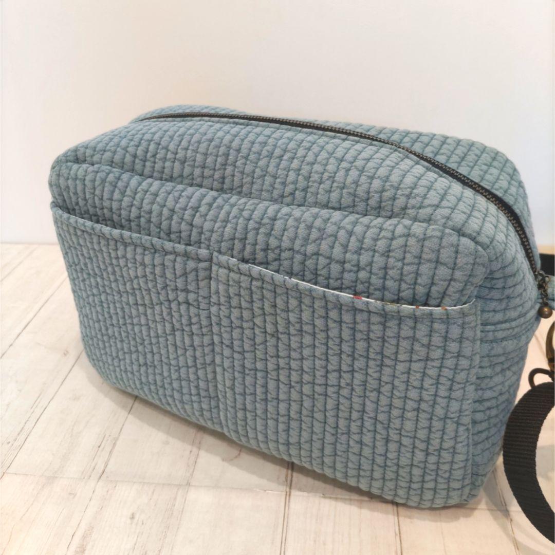 YONA様　スクエアショルダーバッグ　ヌビキルト(シルバーグレー、フォグブルー)