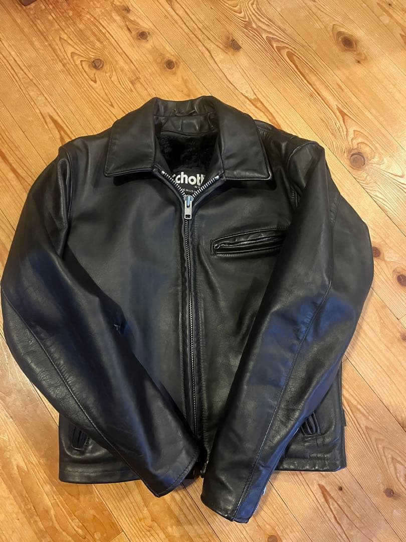 schott シングルライダースジャケット 黒