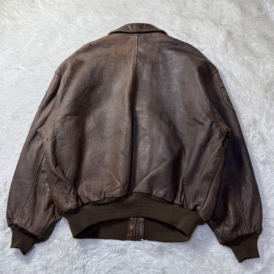 【USA製】80s AVIREX A-2 フライトレザージャケット ブラウン