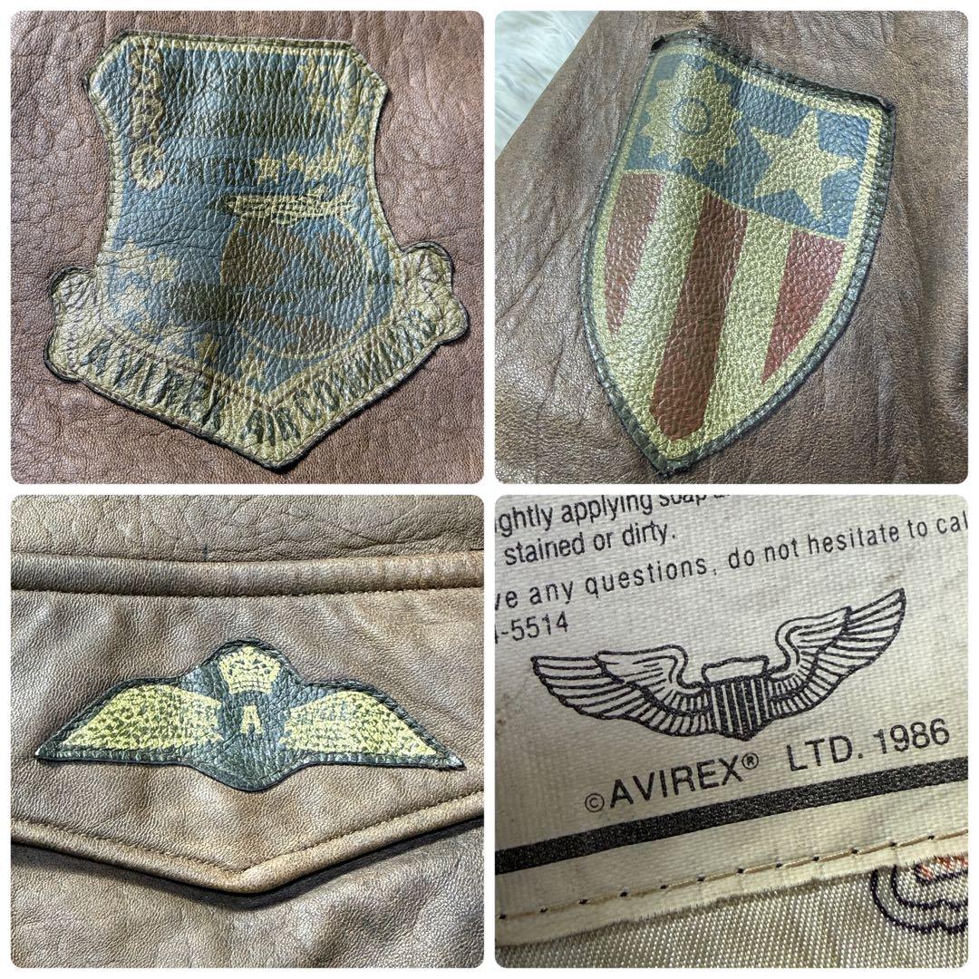 【USA製】80s AVIREX A-2 フライトレザージャケット ブラウン
